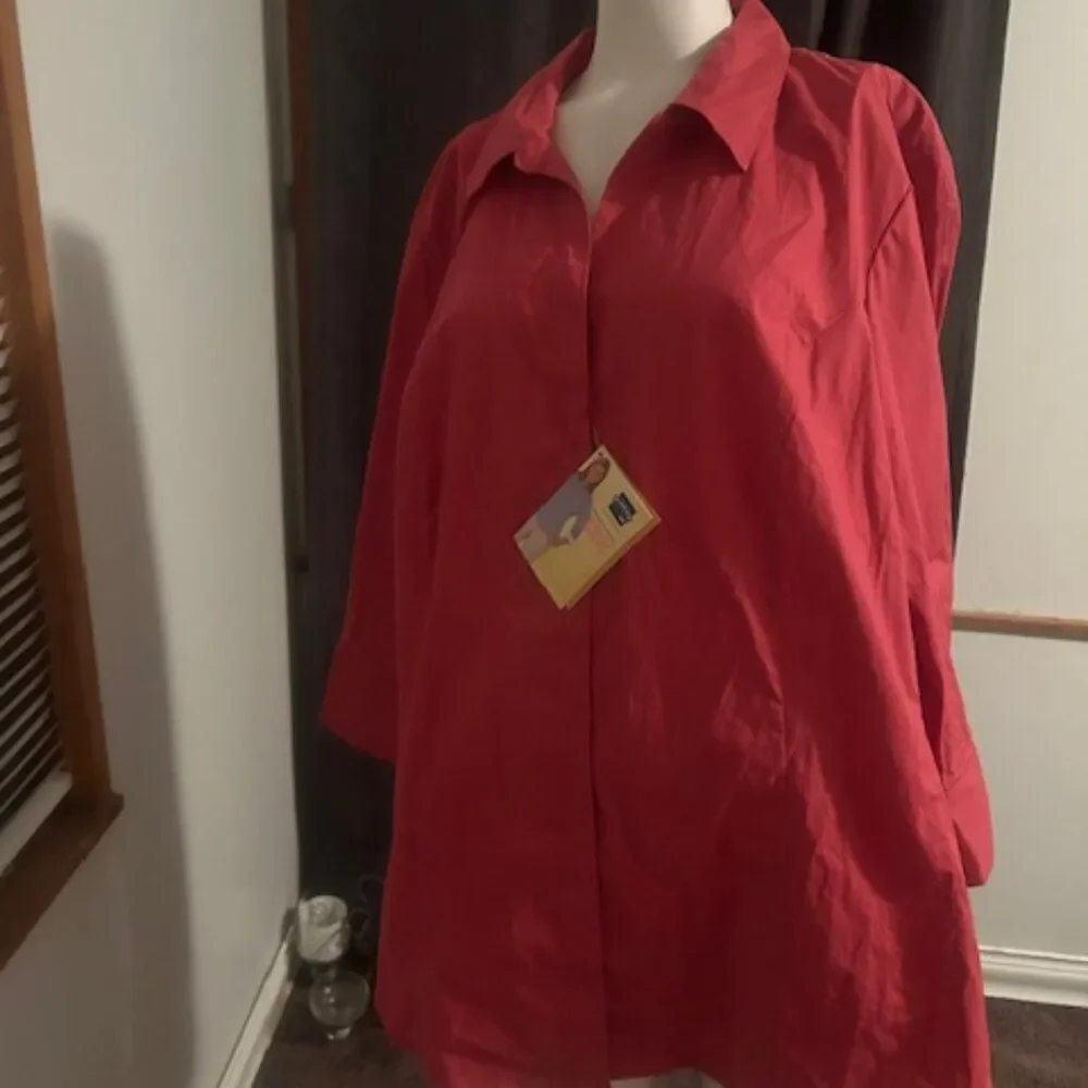 Riders Instantly You 3/4 sleeves button down top, size 3X - Picture 1 of 4
